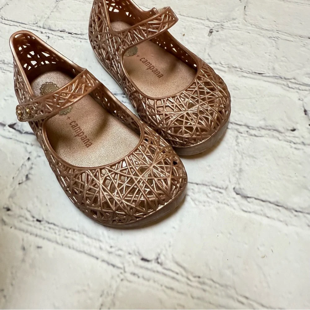 Mini Melissa + Campana Rose Gold Sandals